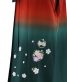 卒業式袴単品レンタル[刺繍]朱色×緑ぼかしに桜刺繍[身長158-162cm]No.583